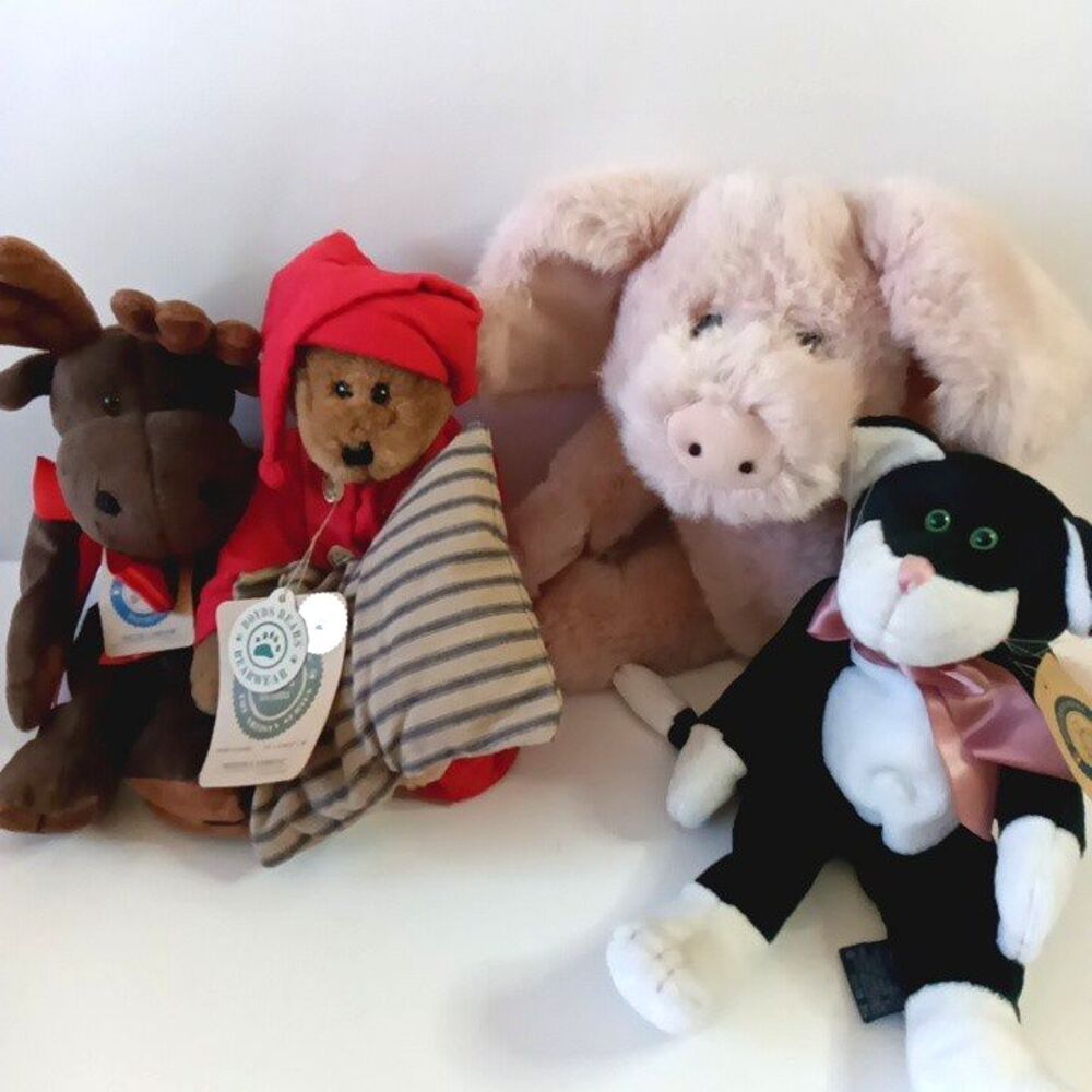 Vintage Boyds Bears Plush Lot #4 - Rosie, Allie, Denton & Millie - Original Tags